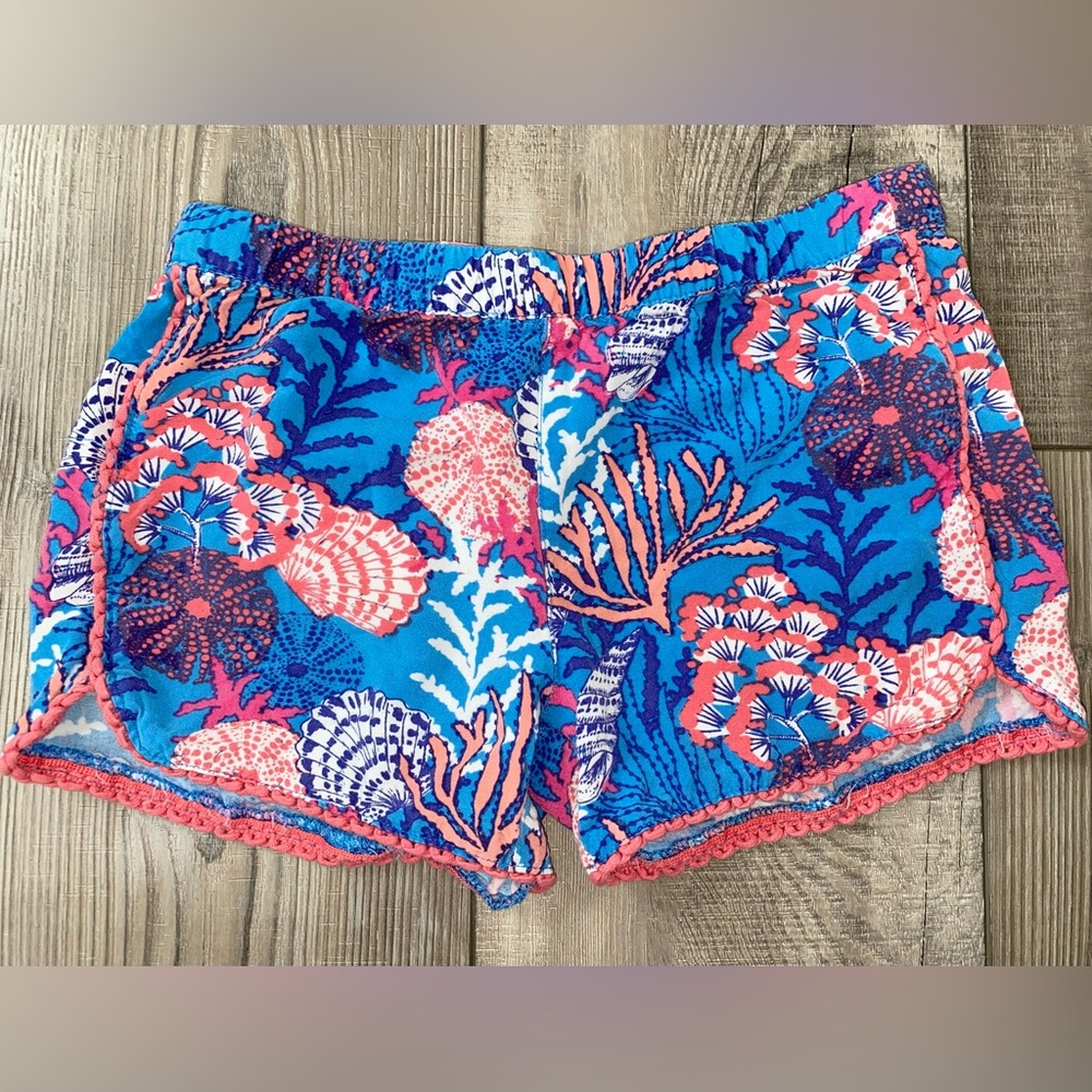Gymboree Coral Reef Collection Blue Ocean Beach Seashell Vacation Shorts Size 7